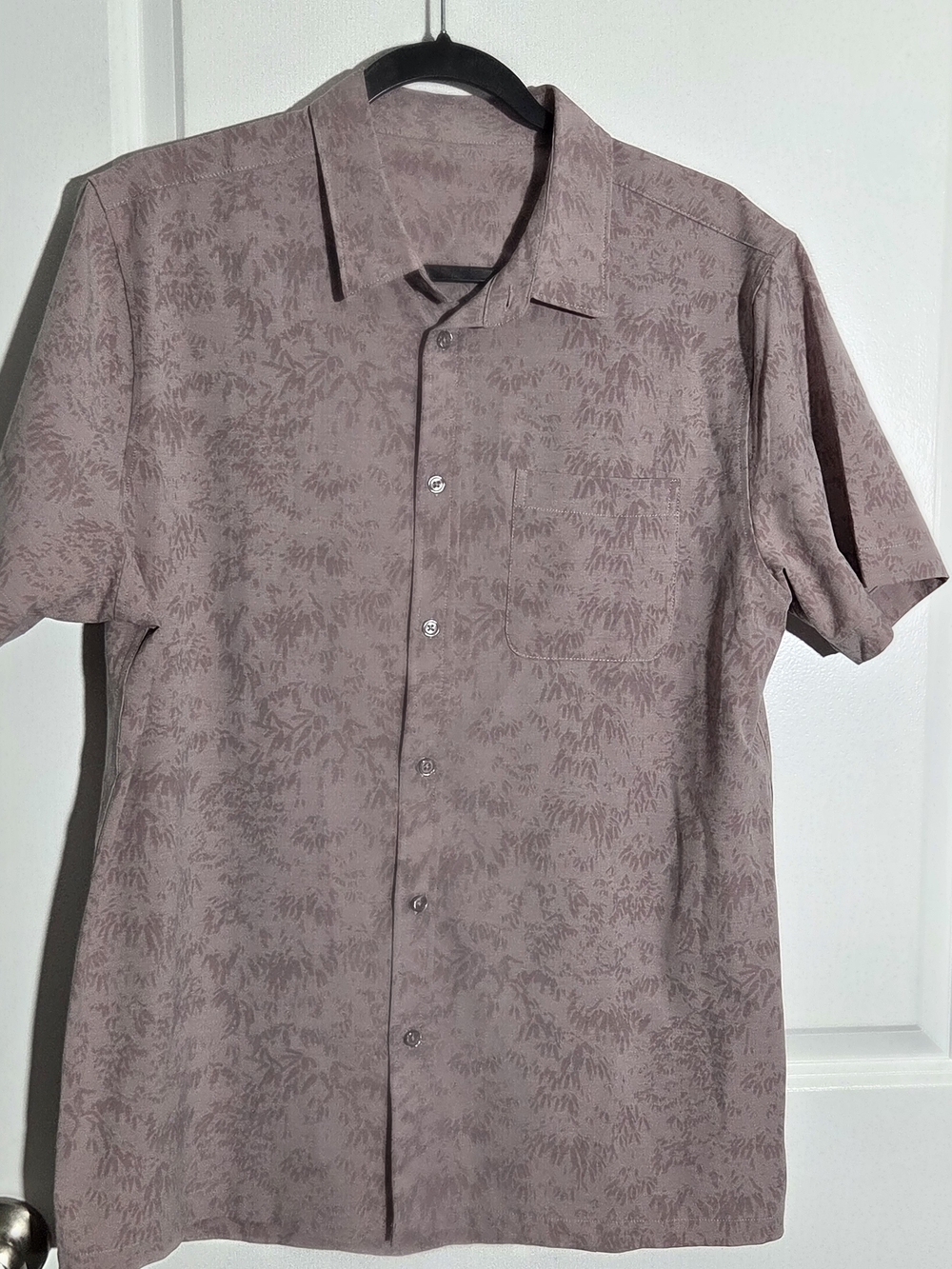 Vuori Bridge Button Down Shirt Mens Large V184 Mauve Tonal Performance Stretch